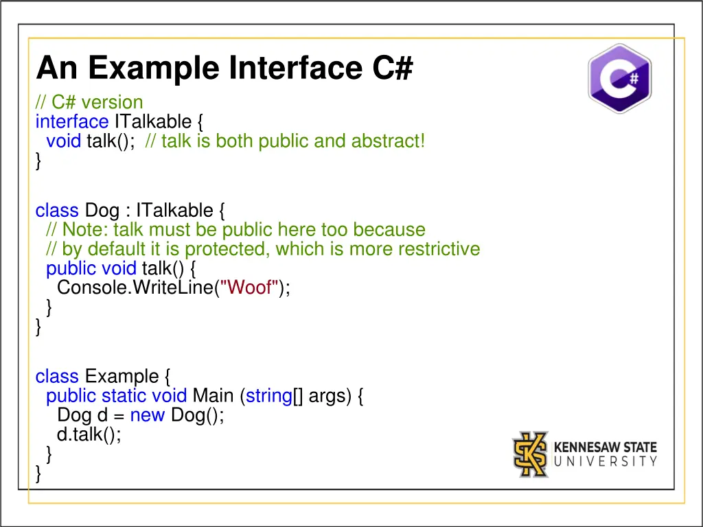 an example interface c