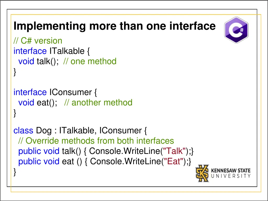 implementing more than one interface c version