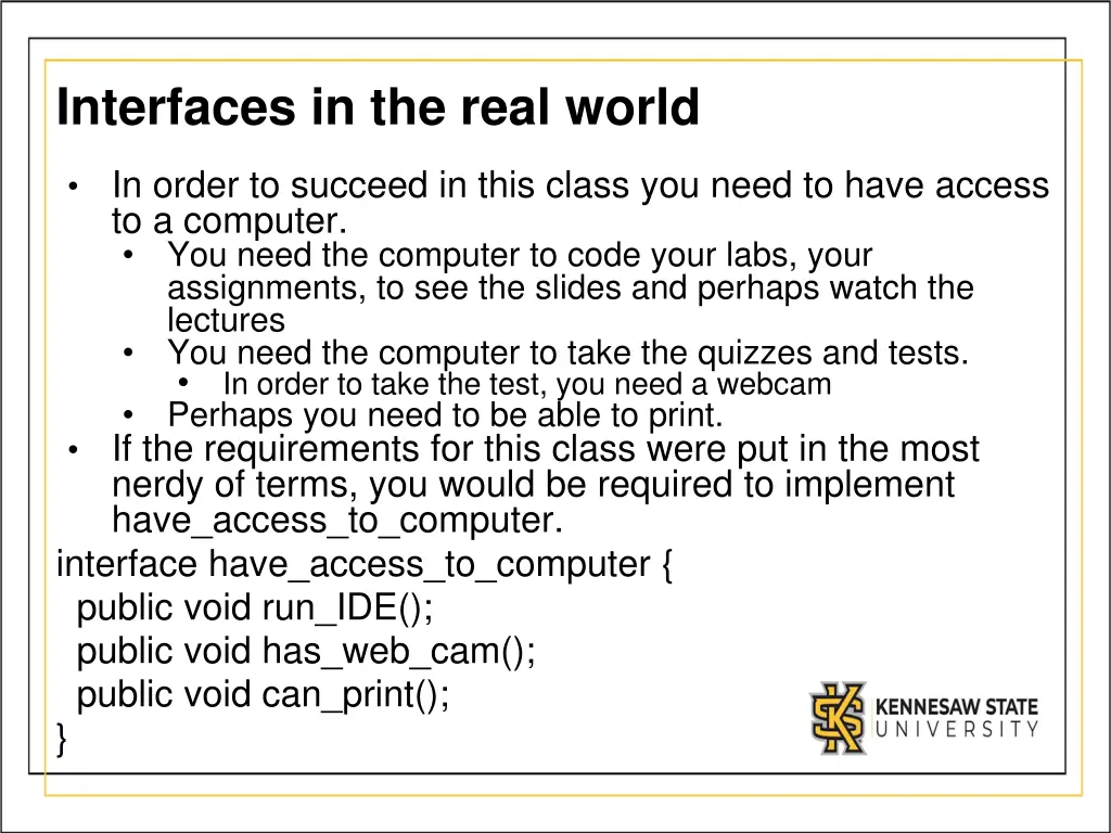 interfaces in the real world