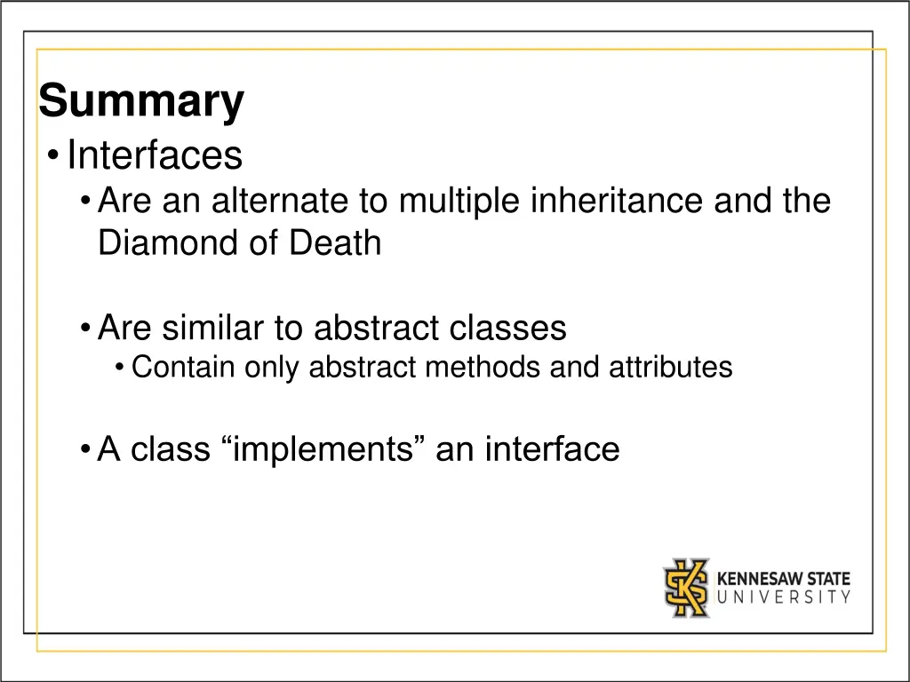 summary interfaces are an alternate to multiple