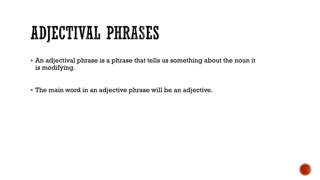 adjectival phrases