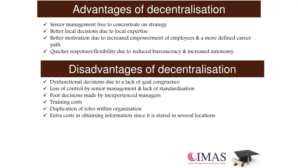 advantages of decentralisation