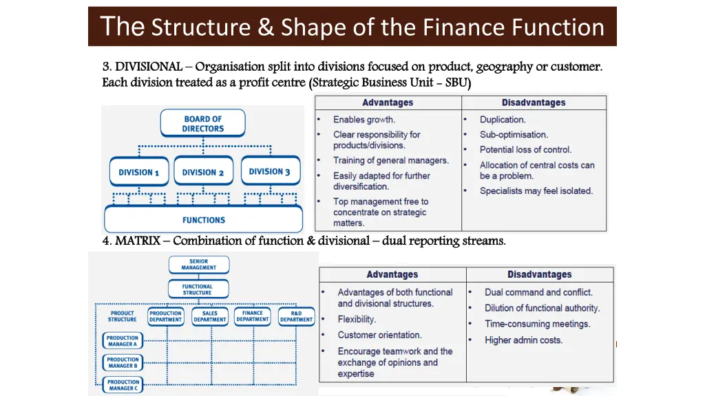 the structure shape of the finance function 1