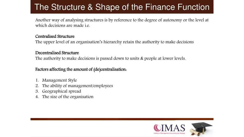 the structure shape of the finance function 2