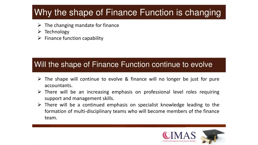 why the shape of finance function is changing