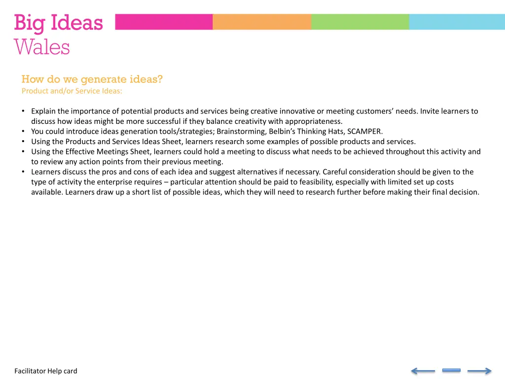 how do we generate ideas product and or service