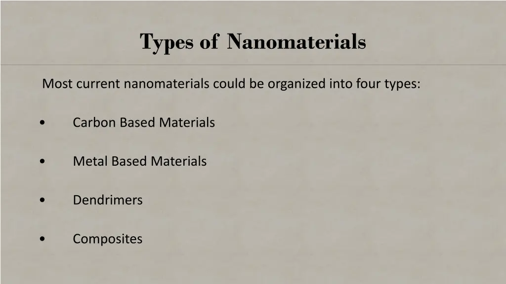 types of nanomaterials