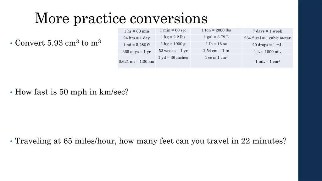 more practice conversions