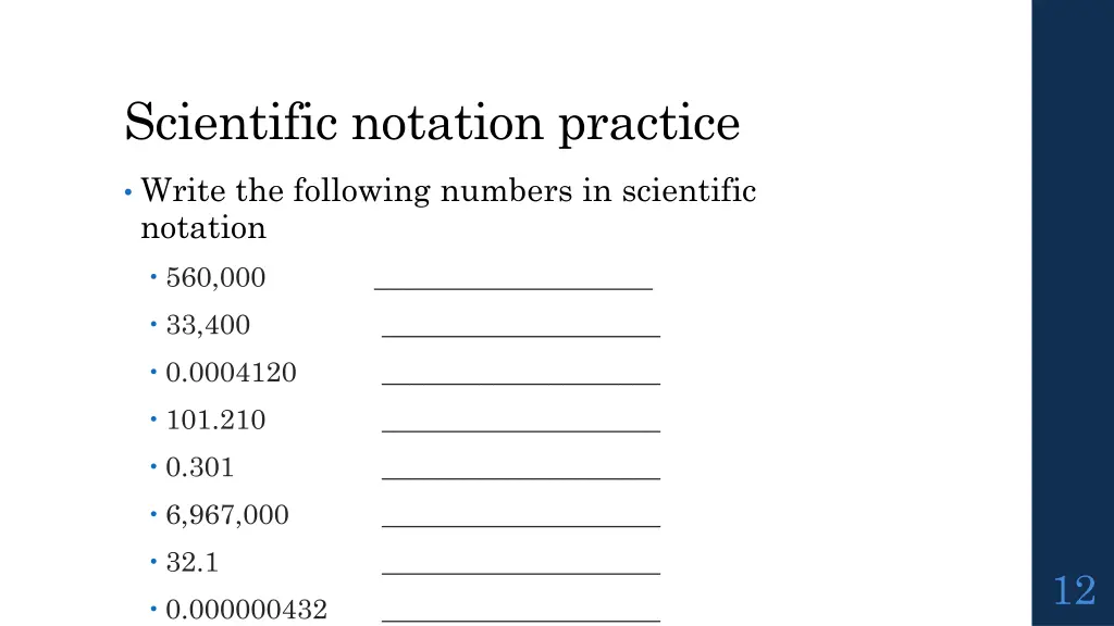 scientific notation practice