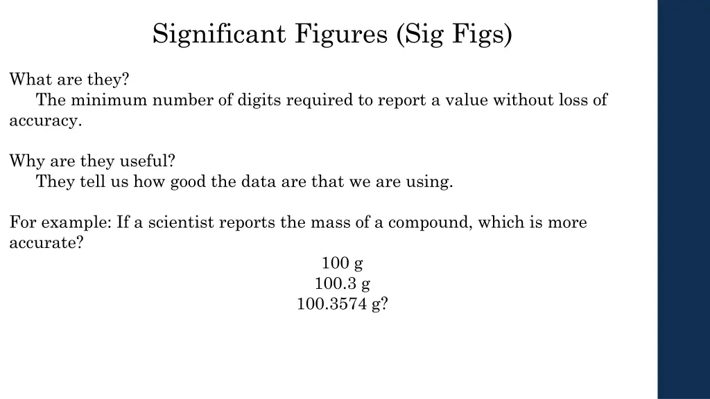 significant figures sig figs