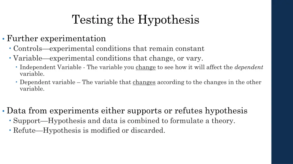 testing the hypothesis