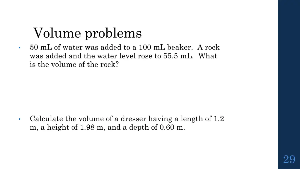 volume problems