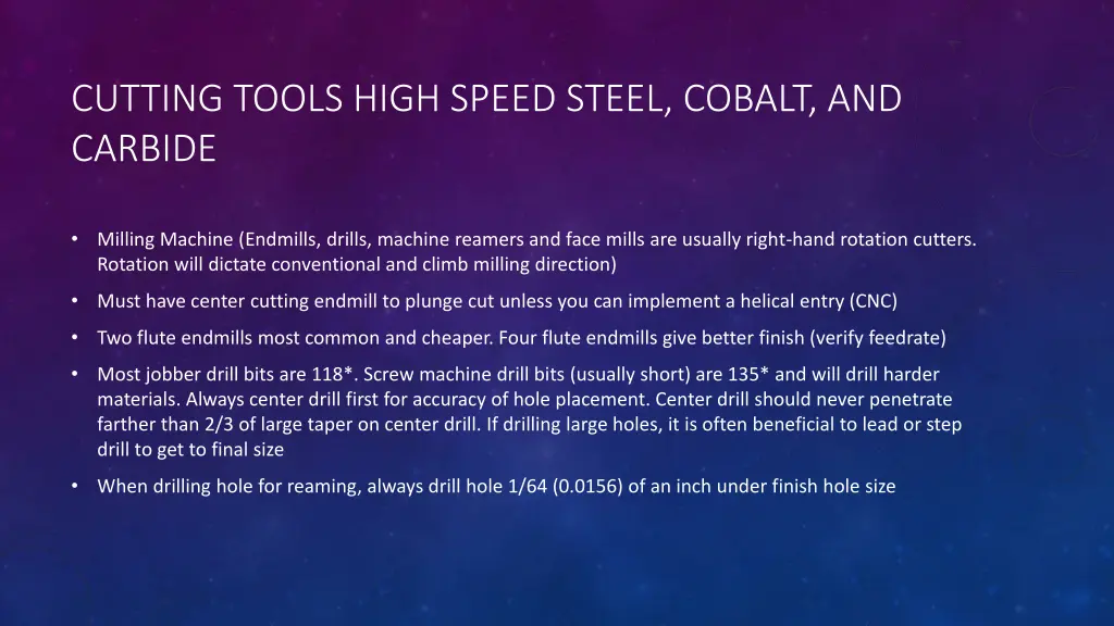 cutting tools high speed steel cobalt and carbide 1