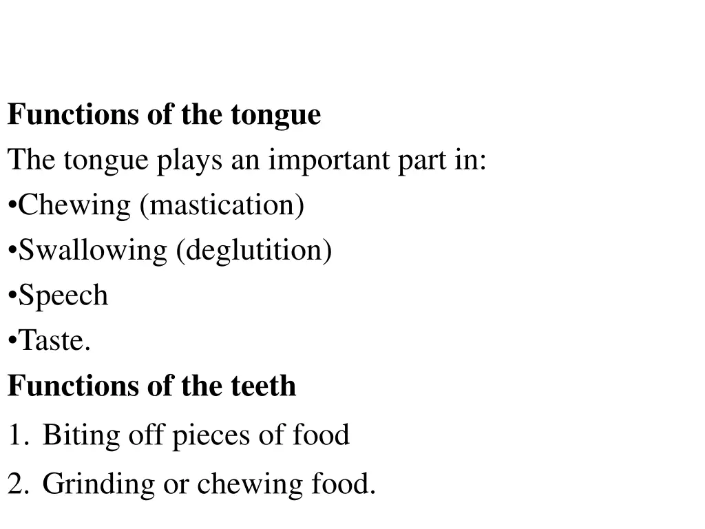 functions of the tongue the tongue plays