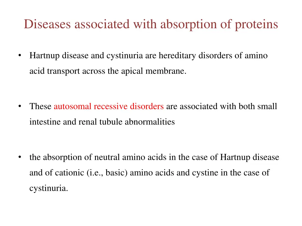 diseases associated with absorption of proteins