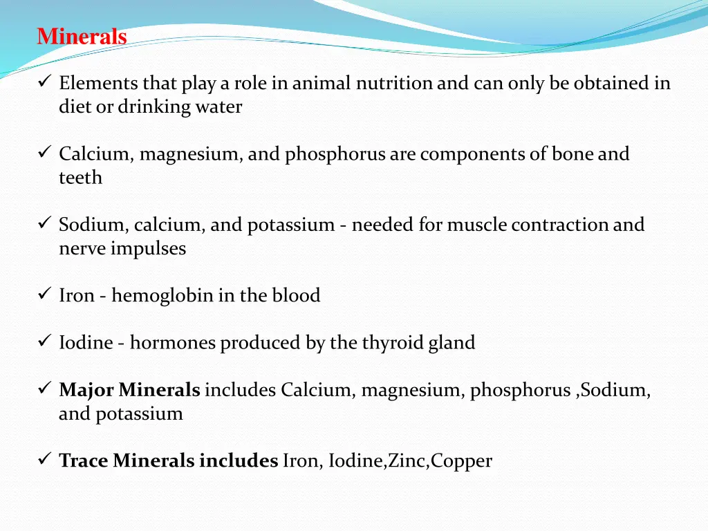 minerals