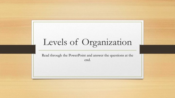 levels of organization