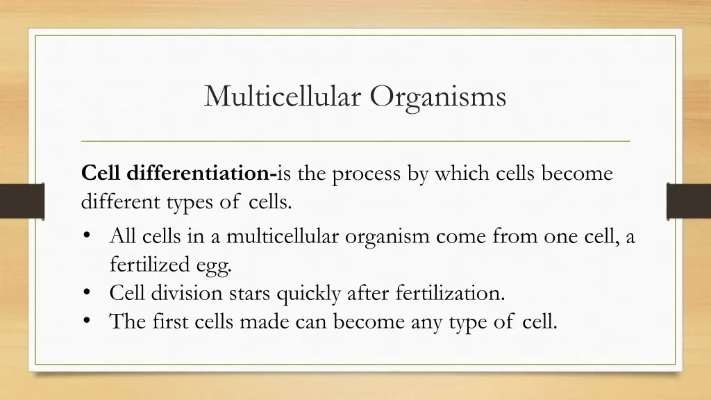 multicellular organisms