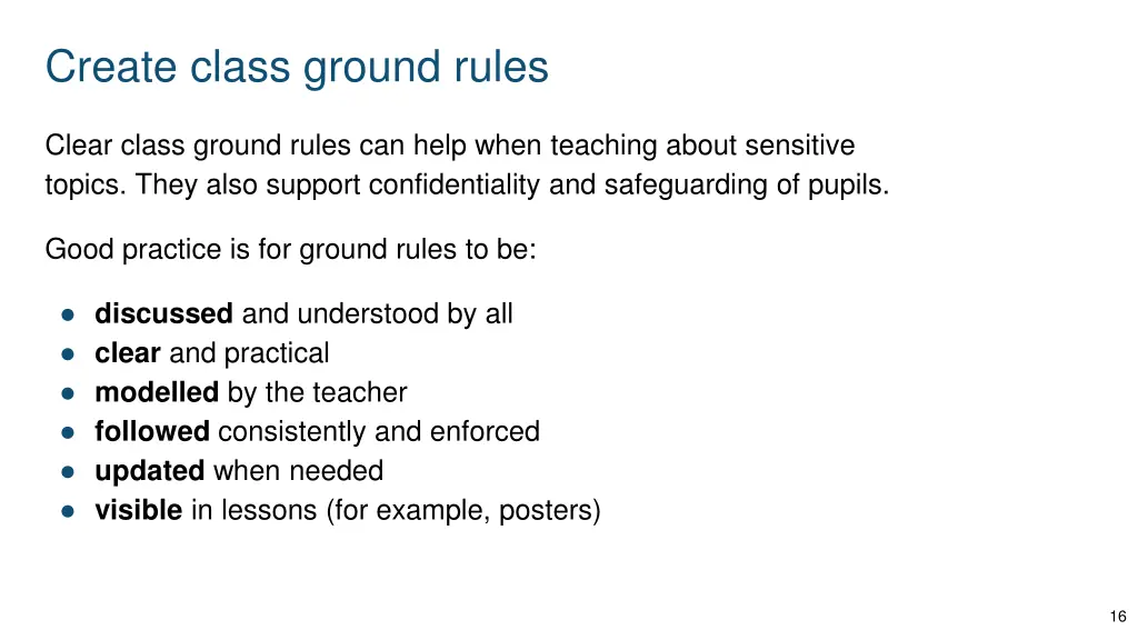 create class ground rules