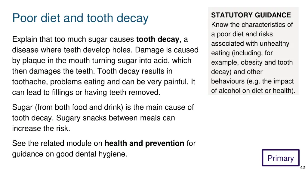 poor diet and tooth decay