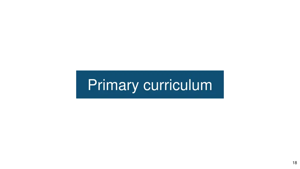 primary curriculum