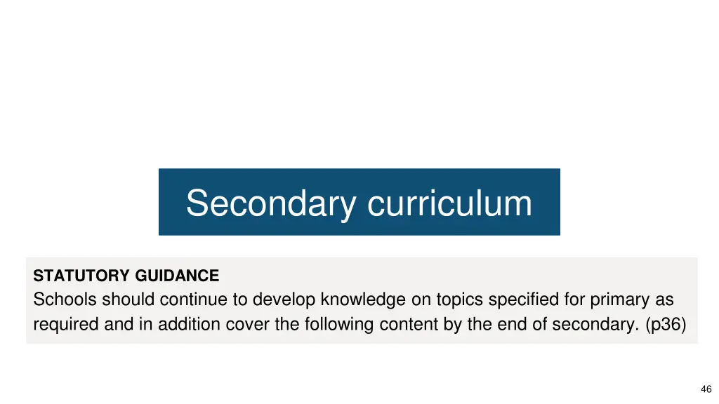 secondary curriculum