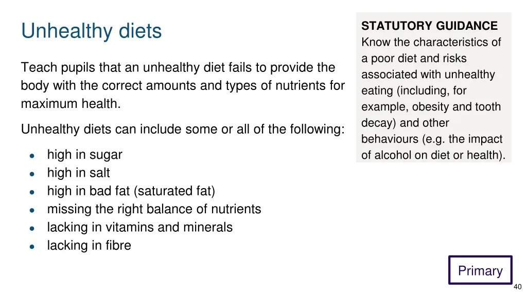 unhealthy diets