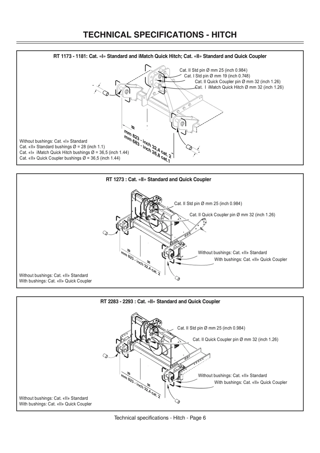 technical specifications hitch