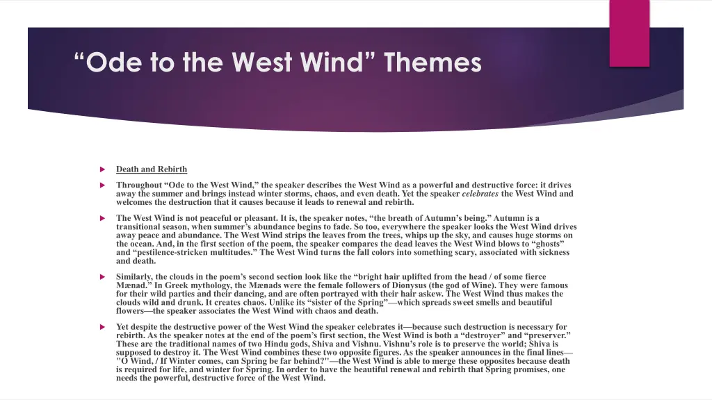 ode to the west wind themes