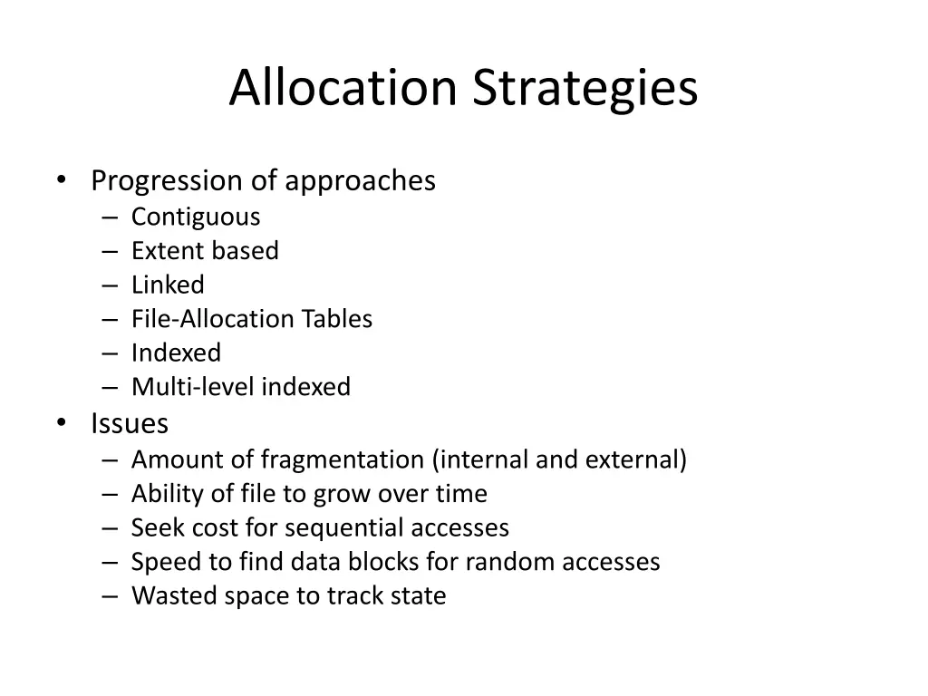 allocation strategies