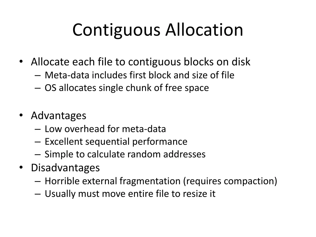 contiguous allocation