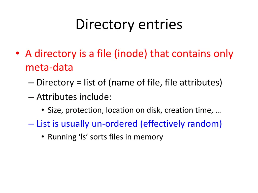 directory entries