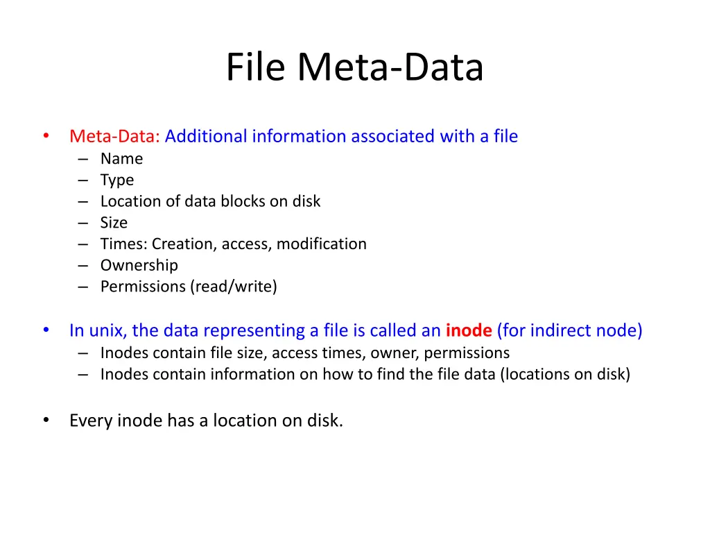 file meta data