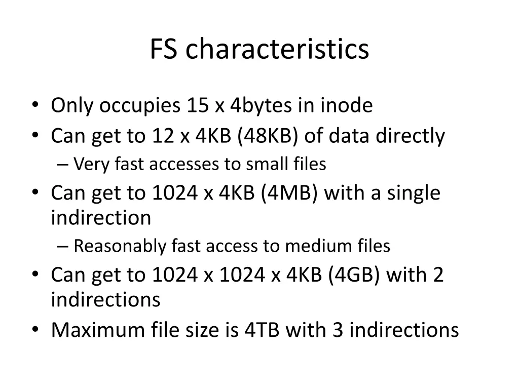 fs characteristics