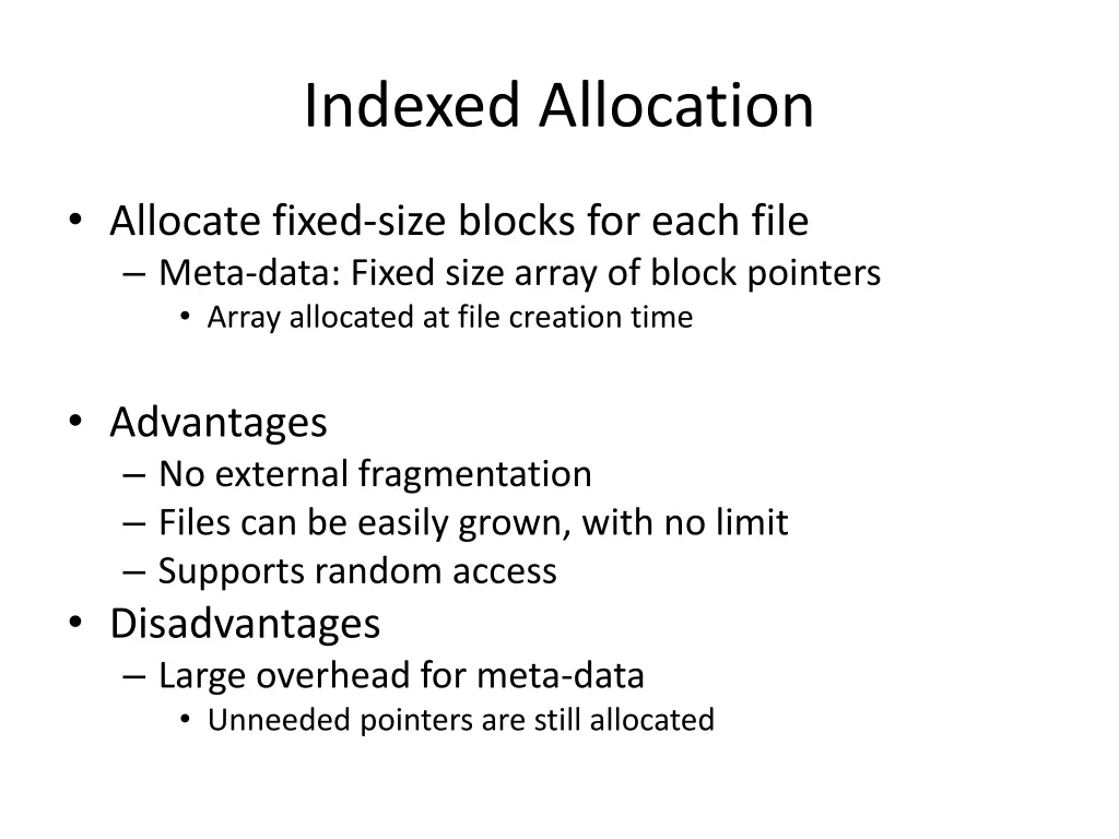 indexed allocation