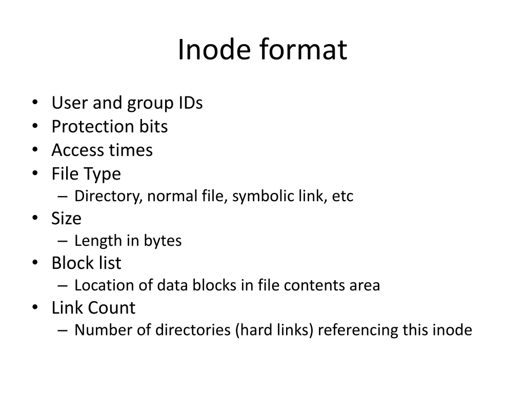 inode format