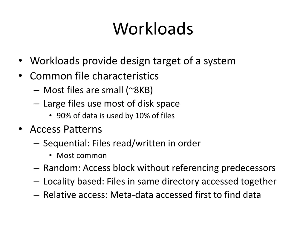 workloads