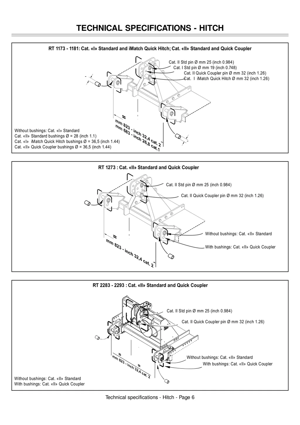 technical specifications hitch