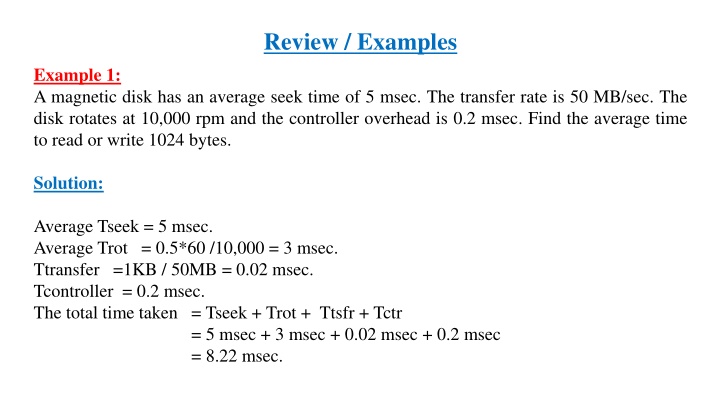 review examples