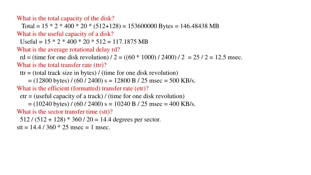 what is the total capacity of the disk total