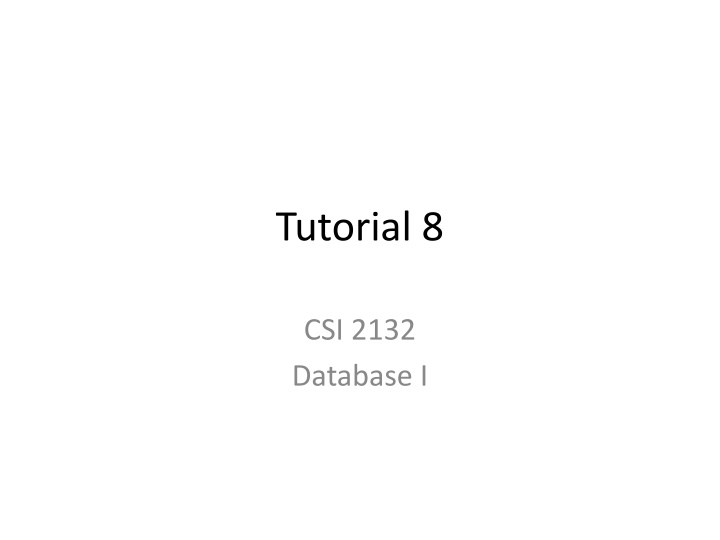 tutorial 8