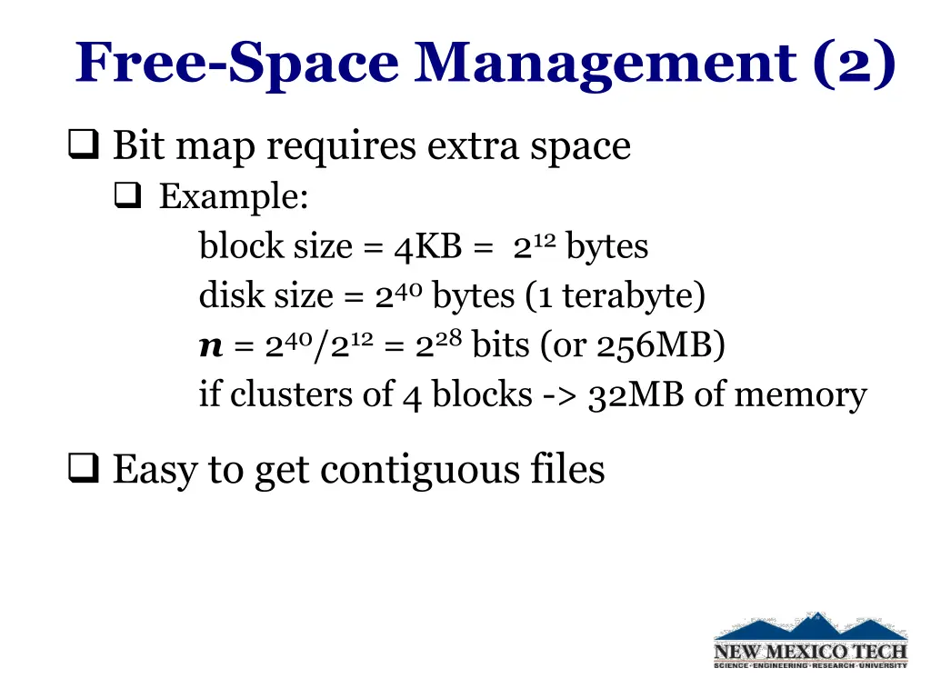 free space management 2