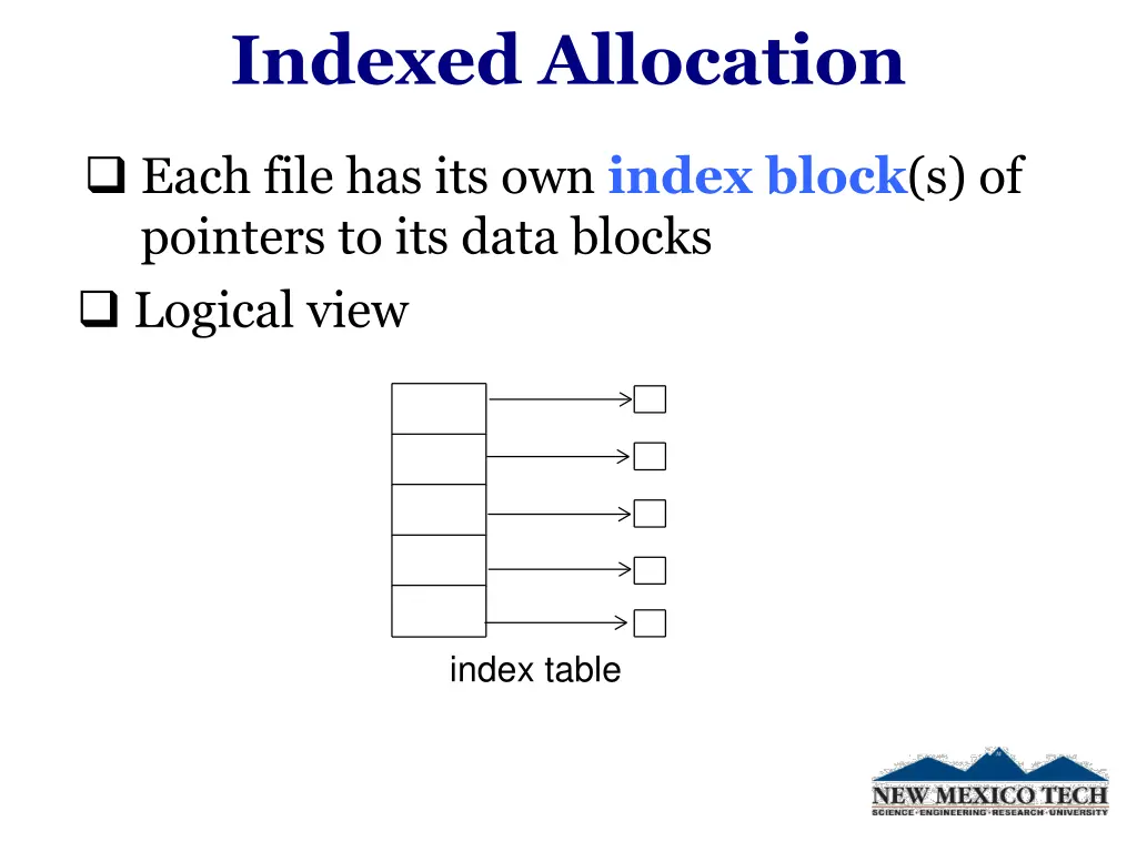 indexed allocation