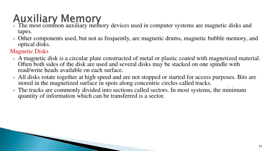 the most common auxiliary memory devices used