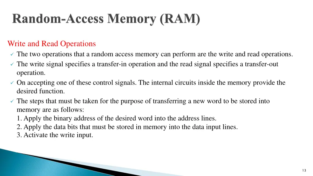 write and read operations the two operations that