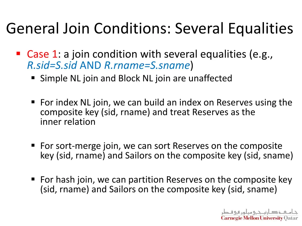 general join conditions several equalities