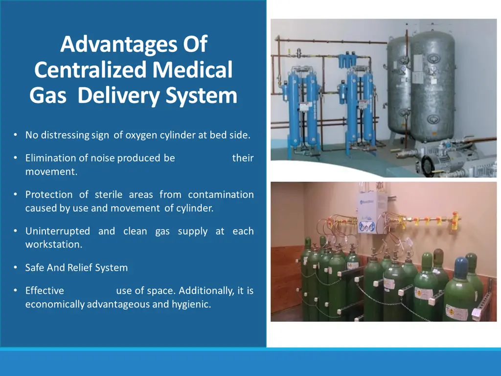 advantages of centralized medical gas delivery