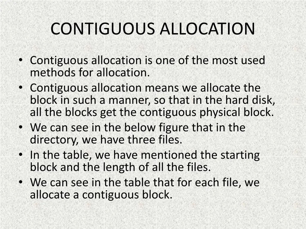 contiguous allocation