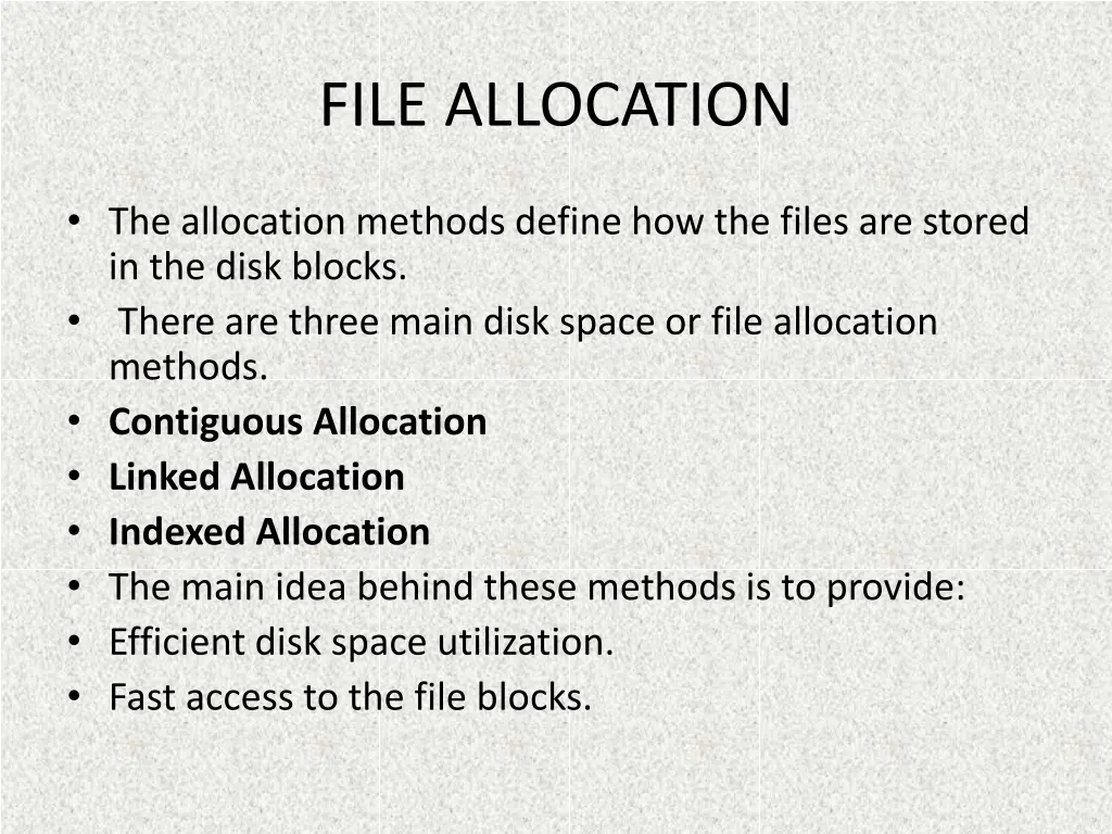 file allocation