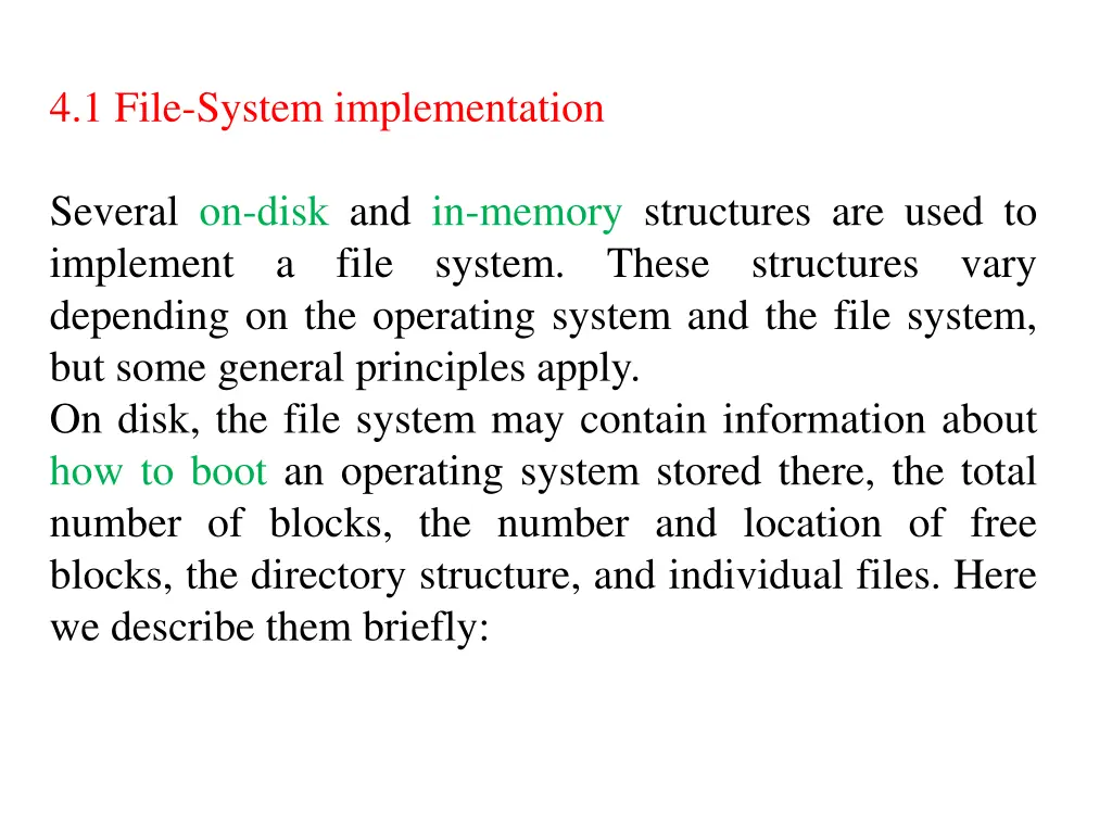 4 1 file system implementation